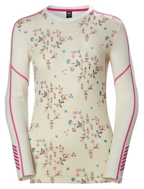 Undershirt Helly Hansen Women Lifa Merino Graphic Crew Offwhite Scattered Flower
