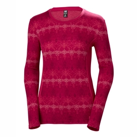 Langarmshirt Helly Hansen Merino Mid Graphic Ls Persian Red Frost Damen