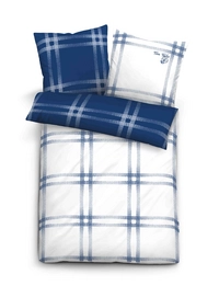Bettwäsche Tom Tailor Karo Indigo Linon