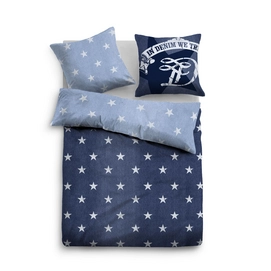Bettwäsche Tom Tailor Denim Stars Blau Linon