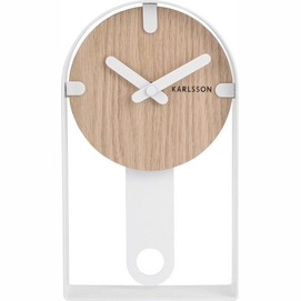 Horloge Karlsson Dashed Oak Wood Veneer White 22 cm