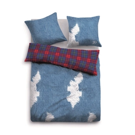 Bettwäsche Tom Tailor Denim Clouds Linon Blau