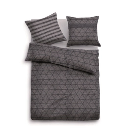 Bettwäsche Tom Tailor Denim Linon Rauten Grau