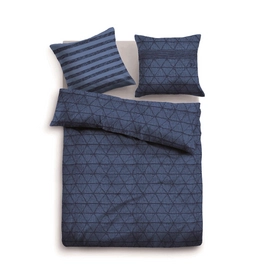 Bettwäsche Tom Tailor Denim Linon Rauten Blau