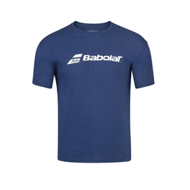 Tennisshirt Babolat Boys Exercise Babolat Tee Estate Blue Heather-Maat 164