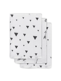 Washandje Jollein Hydrofiel Indians Black & White (3-delig)