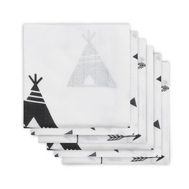 Hydrofiele luier Jollein Indians Black & White (6-delig)