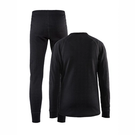 Baselayerset Craft Nordic Wool Set Junior Black Dark Grey Melange