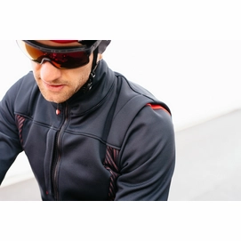 Fietsjack Castelli Men Espresso V Jacket Light Black Red