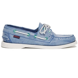 Chaussure bateau Sebago Docksides Suède Blue Wax