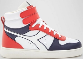 Diadora Junior Magic Basket Low PS White Peacoat Aurora Red