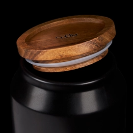 4---H822138-Hiton Medium Ceramic Storage Jar-Top-Black