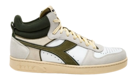Sneaker Diadora Magic Basket Demi Cut Suede Leather Herren White Kombu Green