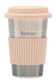 Travel Mug Barbour Unisex Reusable Tartan Pink Grey Tartan