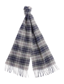 Sjaal Barbour Unisex Tartan Lambswool Scarf Black Slate Tartan