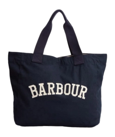 Tote Bag Barbour Logo Holiday Navy/ Stone '25