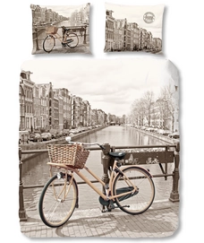 Dekbedovertrek Good Morning Amsterdam Bruin Katoen