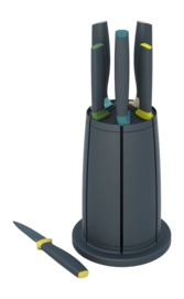 Messenset Joseph Joseph Elevate Knives Carousel Zwart