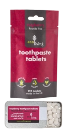 Tandpasta Tablet Eco Living Framboossmaak Zonder Fluor