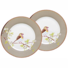 Speiseteller Pip Studio Early Bird Khaki 21 cm (2er-Set)