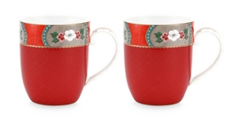 Mok Pip Studio Blushing Birds Red 145 ml (Set van 2)