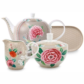 Teeservice Pip Studio Blushing Birds Khaki (4-teilig)