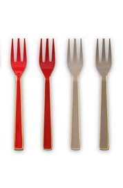 Cake Fork Pip Studio Blushing Birds Enamelled Khaki Red 16 cm (Set of 4)