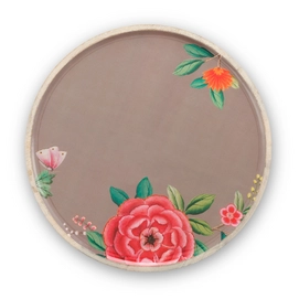 Serveerbord Pip Studio Blushing Birds Wood Enamelled Khaki 32 cm