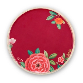 Serveerbord Pip Studio Blushing Birds Wood Enamelled Red 32 cm