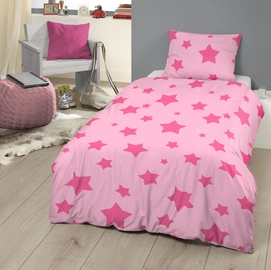 Dekbedovertrek Good Morning Kids Stars Pink Katoen