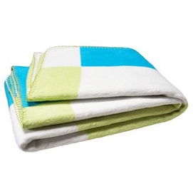 Babydecke Jollein Block Lime Turquoise Weiß