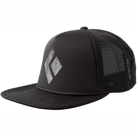 Cap Black Diamond Flat Bill Trucker Hat Black-White