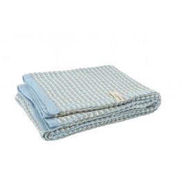 Babydeken Little Naturals Katoen Mixed Blue Sand Off-White