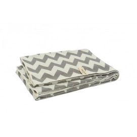 Babydeken Little Naturals Katoen Chevron Grey / Off-White
