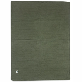 Kinderbettdecke Jollein Velvet Pure Knit Leaf Green Grün