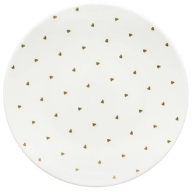 Assiette vtwonen Golden Hearts Ivory White 15 cm (2 pièces)