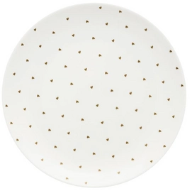 Assiette vtwonen Golden Hearts Ivory White 20 cm (2 pièces)