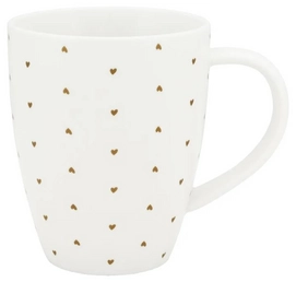 Mug vtwonen Golden Hearts Ivory White 250ml (2 pc)