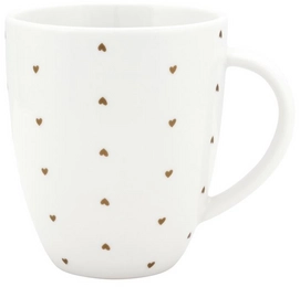 Mug vtwonen Golden Hearts XL Ivory White 400ml (2 pièces)