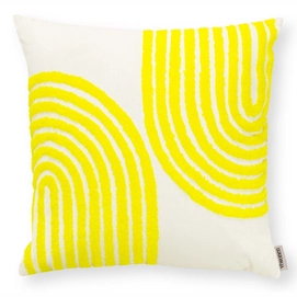Coussin VT Wonen Square Fluo Embroidered Corner Yellow 45 x 45 cm