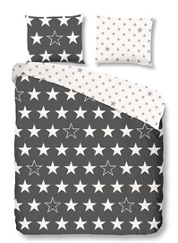 Dekbedovertrek Good Morning Stars Antraciet Flanel