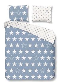 Dekbedovertrek Good Morning Stars Blauw Flanel