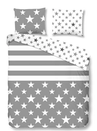 Dekbedovertrek Good Morning Stars n Stripes Grijs Katoen
