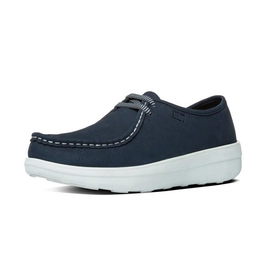 FitFlop Loaff Lace-Up Moc Nubuck Supernavy White Sole