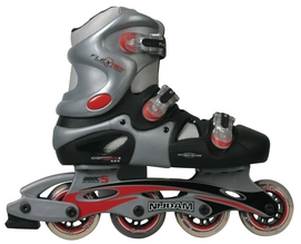 Inline Skates Nijdam 52MN Hardboot Zwart/Zilver/Rood