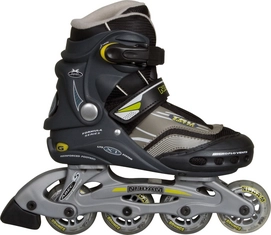 Inline Skates Nijdam 52QB Semi-Softboot Zwart/Grijs/Geel