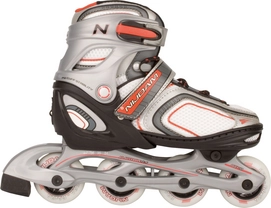 Rollers Nijdam 52QC Softboot Noir/Argent/Rouge