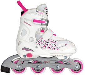 Rollers Nijdam Junior Verstelbaar Wit Fuchsia Violet