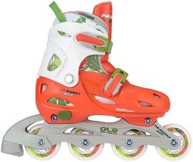 Inline Skate Nijdam Junior Girls Jungle Perzik Groen Wit