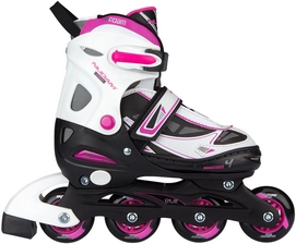 Inline Skates Nijdam Junior Verstelbaar Lightning Fuchsia Wit Zwart